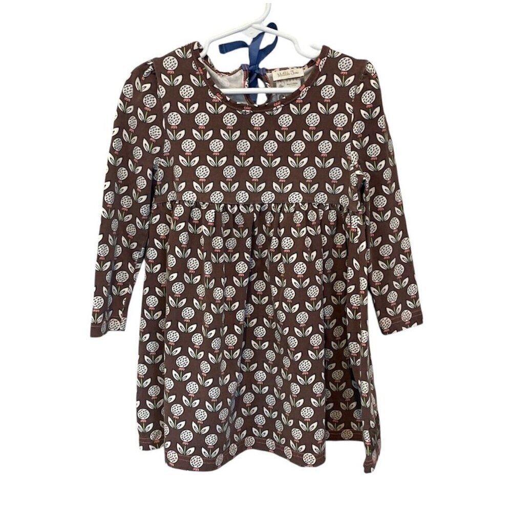 Matilda Jane Size 4 Secret Fields Perfect Day Lap Dress Brown Long Sleeves.